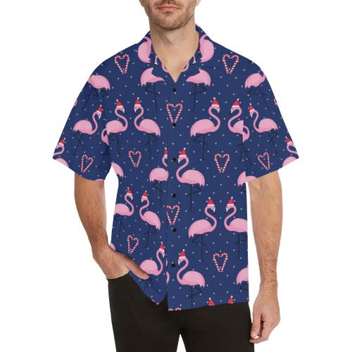 Flamingo Christmas Men Hawaiian Shirt