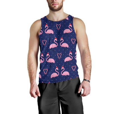 Flamingo Christmas Men Tank Top