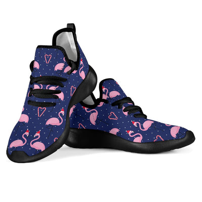 Flamingo Christmas Mesh Knit Sneakers Shoes