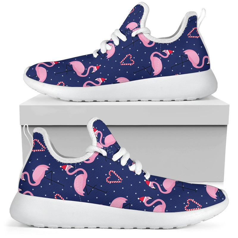 Flamingo Christmas Mesh Knit Sneakers Shoes