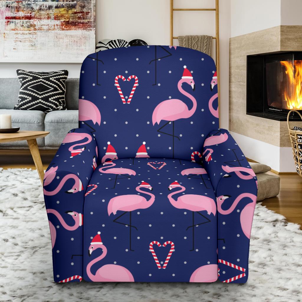 Flamingo Christmas Recliner Slipcover-JORJUNE.COM