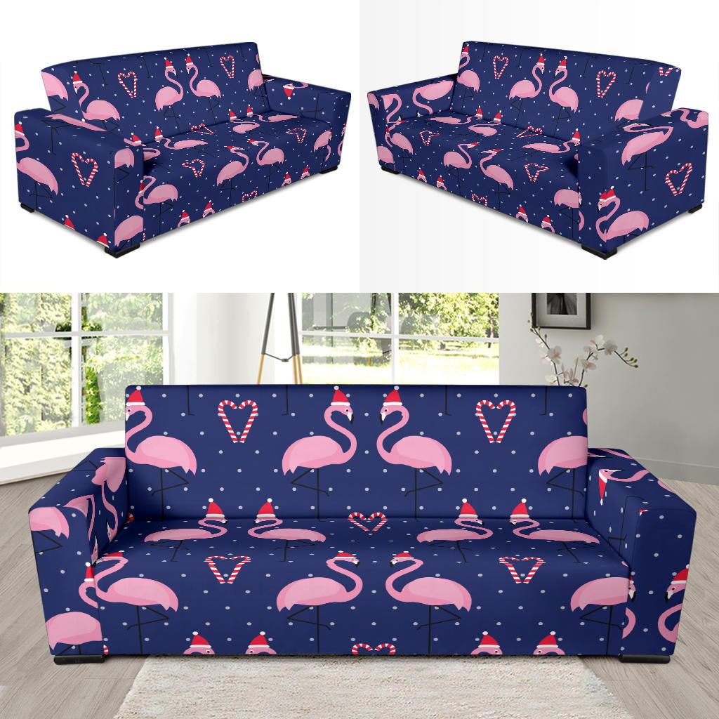 Flamingo Christmas Sofa Slipcover-JORJUNE.COM