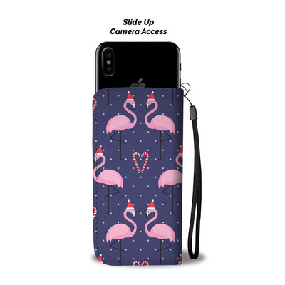 Flamingo Christmas Wallet Phone Case