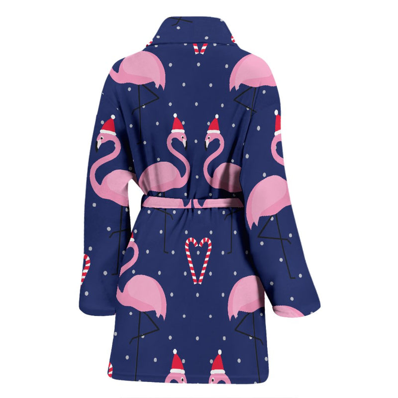 Flamingo Christmas Women Bath Robe