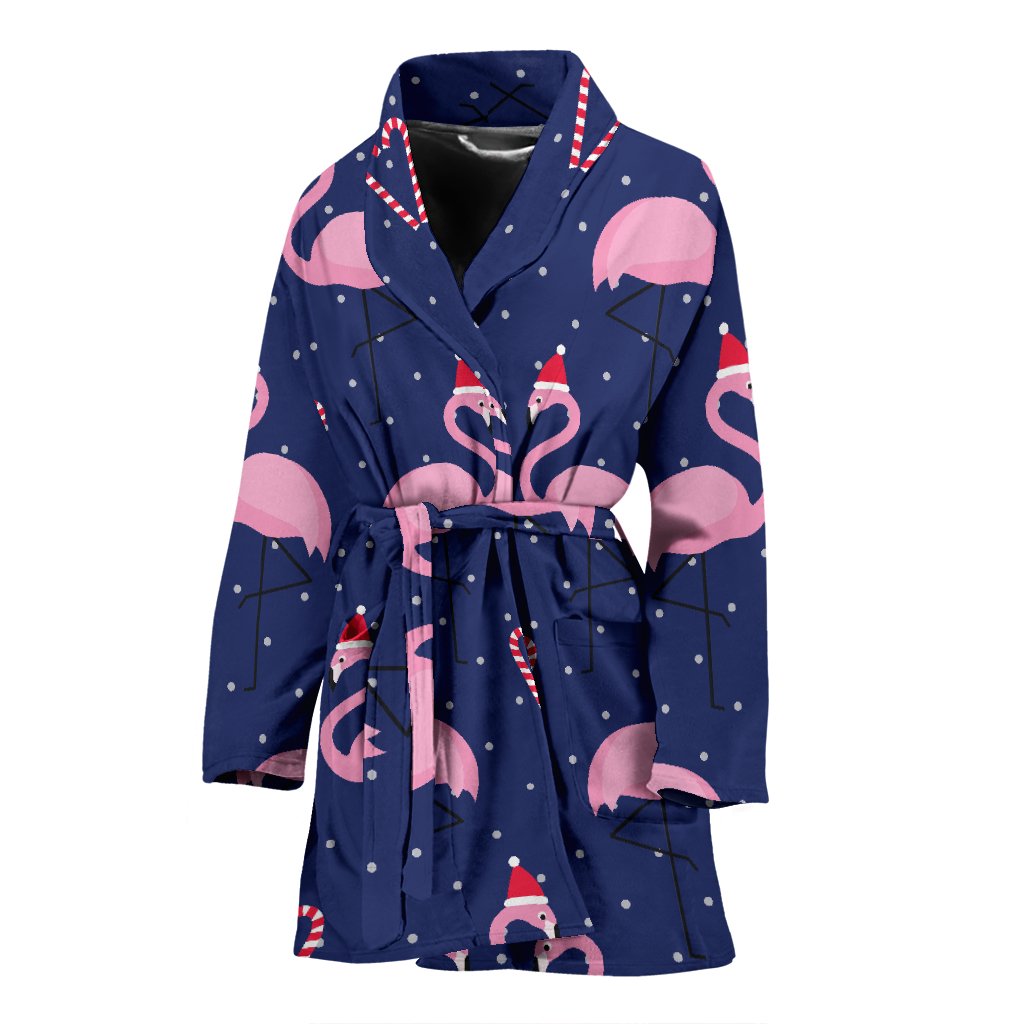 Flamingo Christmas Women Bath Robe