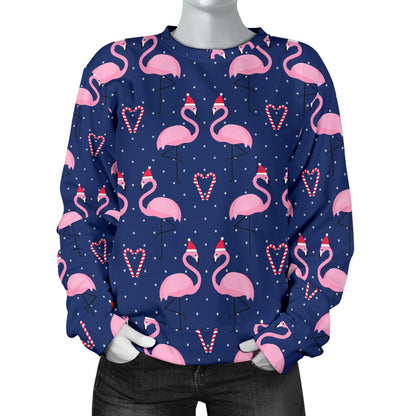 Flamingo Christmas Women Crewneck Sweatshirt