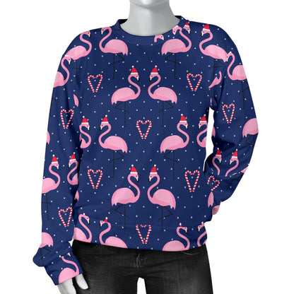 Flamingo Christmas Women Crewneck Sweatshirt