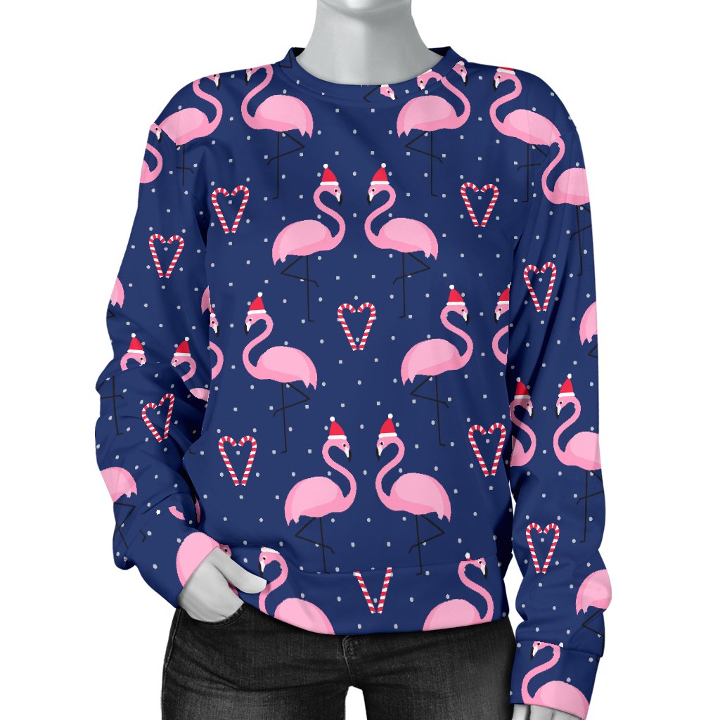 Flamingo Christmas Women Crewneck Sweatshirt