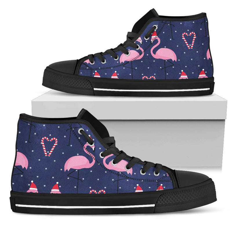 Flamingo Christmas Women High Top Shoes