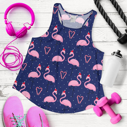 Flamingo Christmas Women Racerback Tank Top