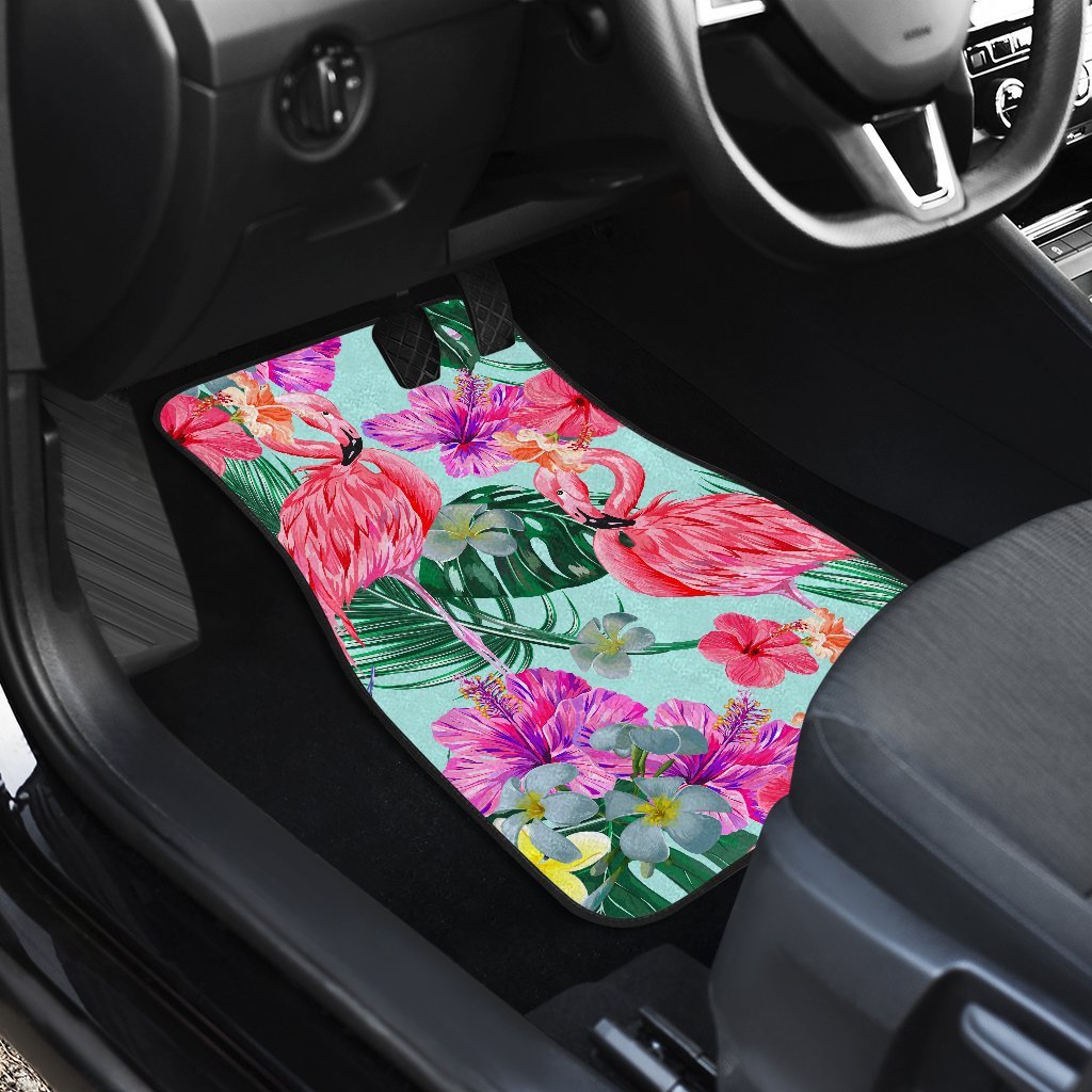 Flamingo Tropical Hibiscus Pattern Car Floor Mats