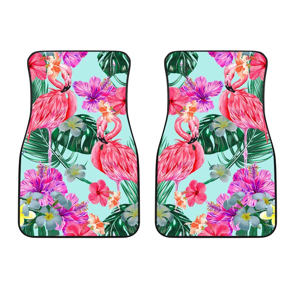 Flamingo Tropical Hibiscus Pattern Car Floor Mats