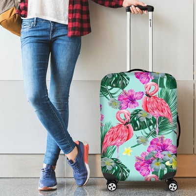 Flamingo Tropical Hibiscus Pattern Luggage Cover Protector