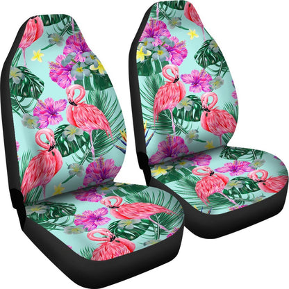 Flamingo Tropical Hibiscus Pattern Universal Fit Car Seat Covers