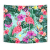 Flamingo Tropical Hibiscus Pattern Wall Tapestry