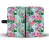 Flamingo Tropical Hibiscus Pattern Wallet Phone Case