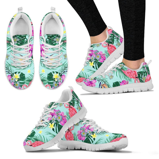 Flamingo Tropical Hibiscus Pattern Men Sneakers