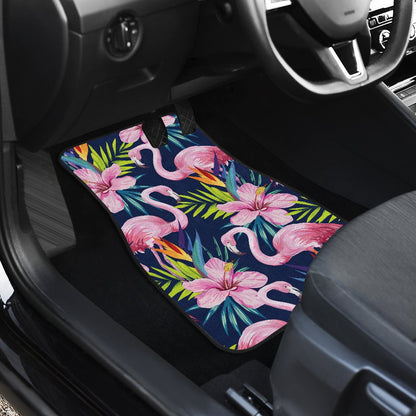 Flamingo Hibiscus Print Car Floor Mats