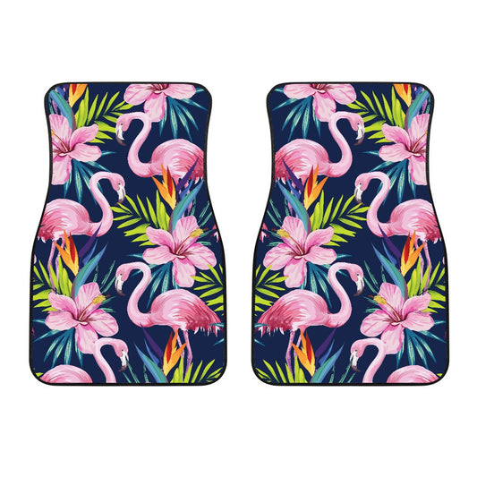 Flamingo Hibiscus Print Car Floor Mats