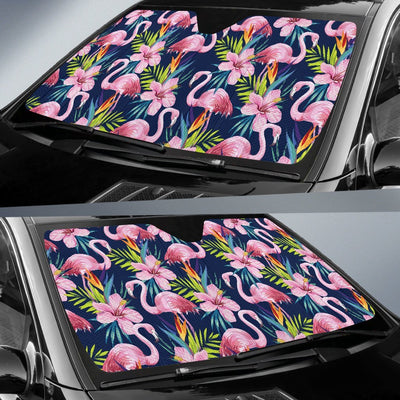 Flamingo Hibiscus Print Car Sun Shade-JorJune