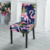 Flamingo Hibiscus Print Dining Chair Slipcover-JORJUNE.COM