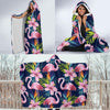 Flamingo Hibiscus Print Hooded Blanket-JORJUNE.COM