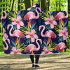 Flamingo Hibiscus Print Hooded Blanket-JORJUNE.COM