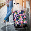 Flamingo Hibiscus Print Luggage Cover Protector