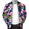 Flamingo Hibiscus Print Men Casual Bomber Jacket