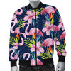 Flamingo Hibiscus Print Men Casual Bomber Jacket