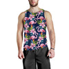 Flamingo Hibiscus Print Men Tank Top