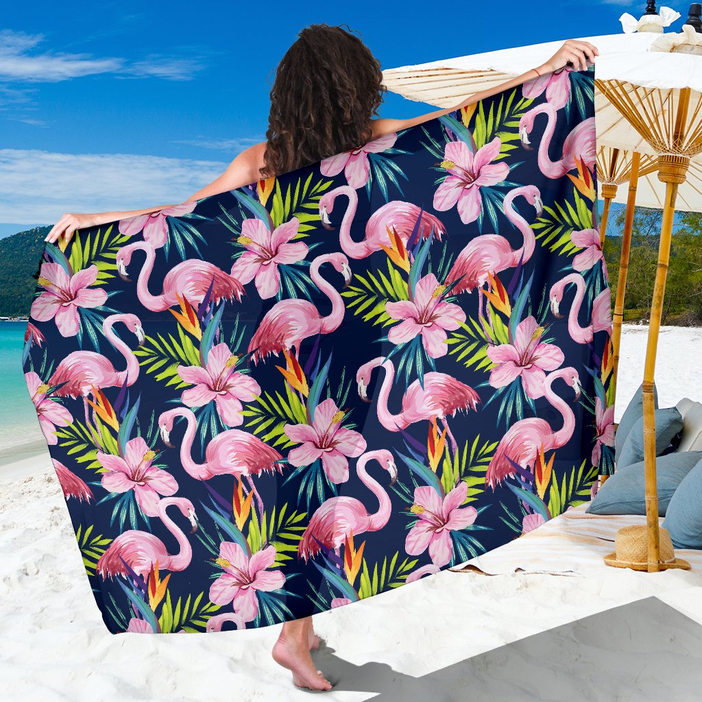 Flamingo Hibiscus Print Sarong Pareo Wrap