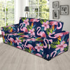 Flamingo Hibiscus Print Sofa Slipcover-JORJUNE.COM