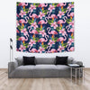 Flamingo Hibiscus Print Tapestry