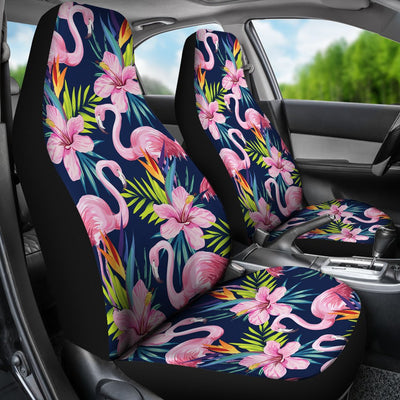 Flamingo Hibiscus Print Universal Fit Car Seat Covers