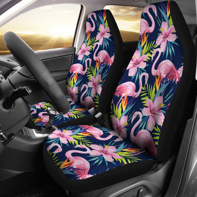 Flamingo Hibiscus Print Universal Fit Car Seat Covers