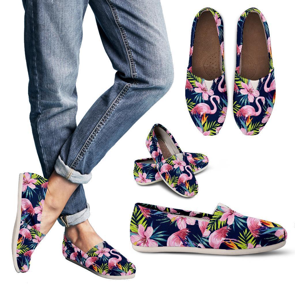 Flamingo Hibiscus Print Women Casual Shoes-JorJune.com