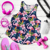 Flamingo Hibiscus Print Women Racerback Tank Top