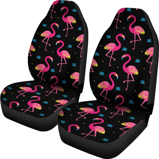 Flamingo Pink Neon Print Pattern Universal Fit Car Seat Covers