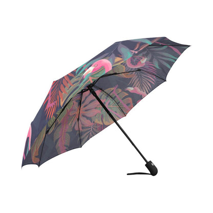 Flamingo Pink Scene Automatic Foldable Umbrella