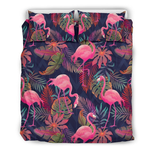 Flamingo Tropical Pattern Duvet Cover Bedding Set