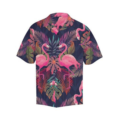 Flamingo Pink Scene Men Hawaiian Shirt