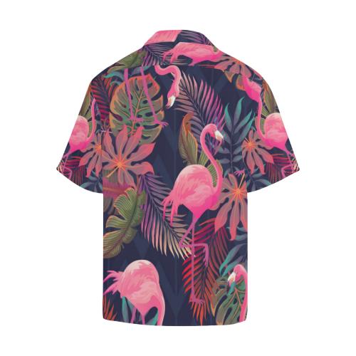 Flamingo Pink Scene Men Hawaiian Shirt