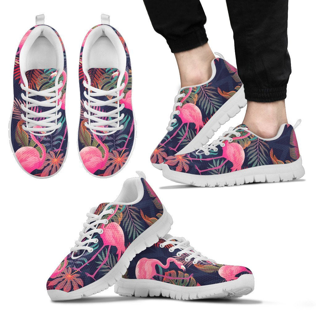 Flamingo Tropical Pattern Men Sneakers