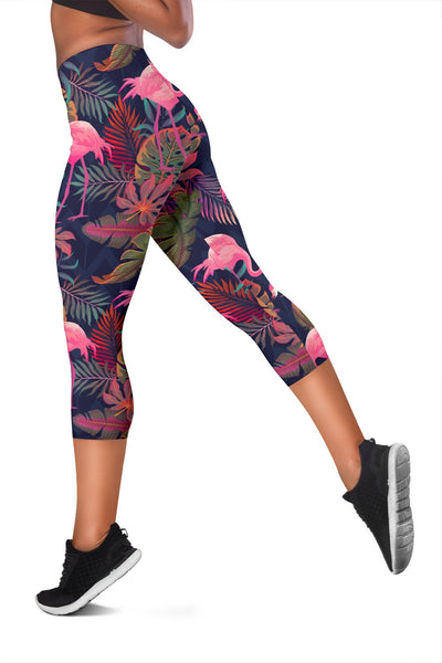 Flamingo Pink Scene Women Capris