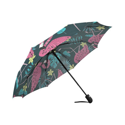 Flamingo Print Pattern Automatic Foldable Umbrella