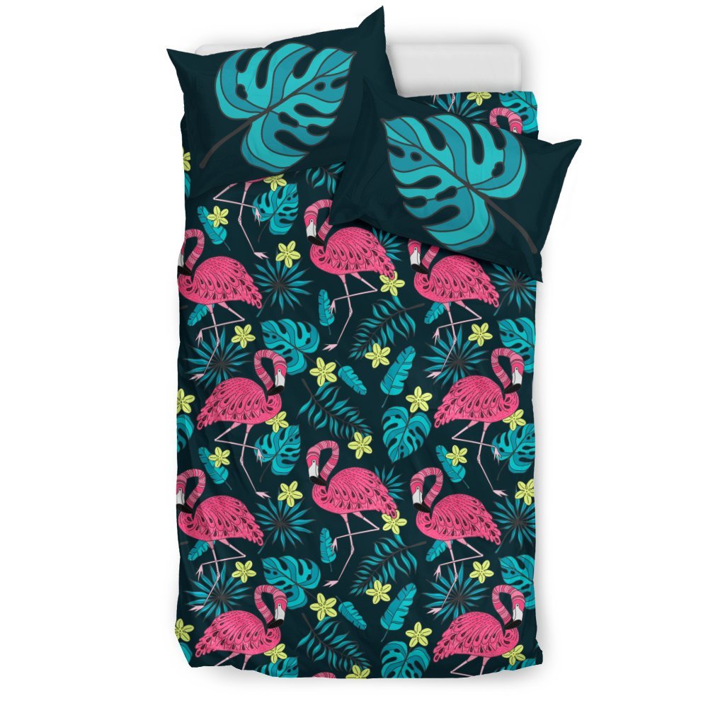 Flamingo Print Pattern Duvet Cover Bedding Set