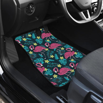 Flamingo Print Pattern Front and Back Car Floor Mats