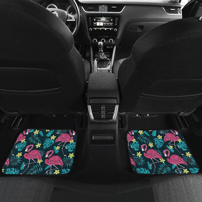 Flamingo Print Pattern Front and Back Car Floor Mats