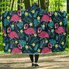 Flamingo Print Pattern Hooded Blanket-JORJUNE.COM